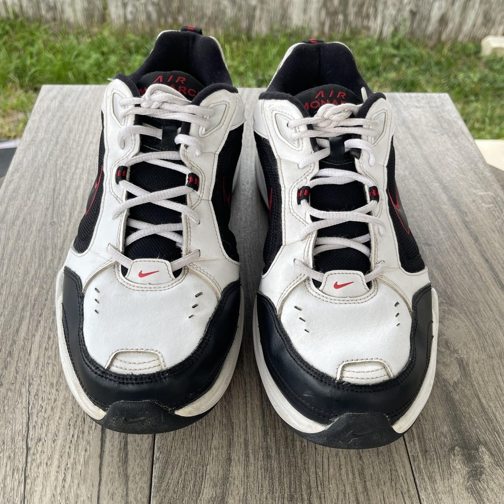 Nike Air Monarch IV Shoes Men 12 White Black Training 415445-101 Walking Sneaker - Picture 2 of 11
